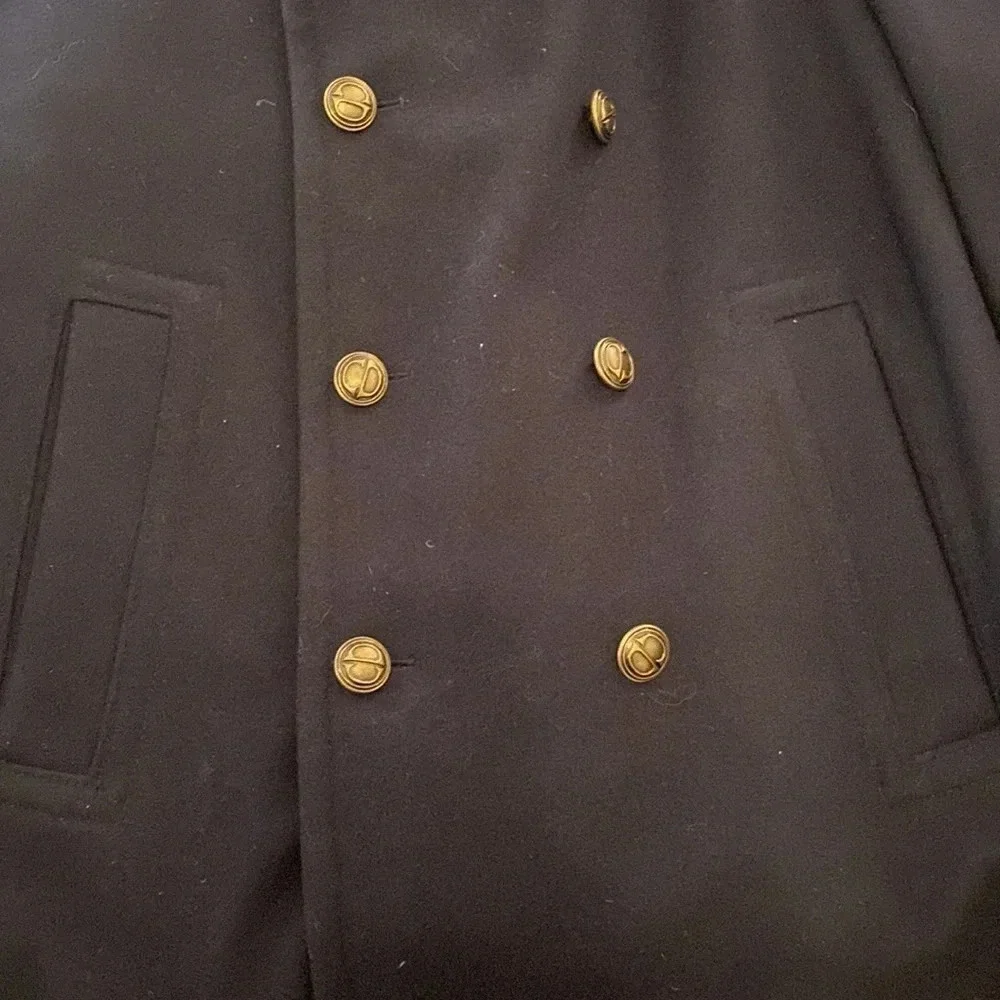 Christian Dior black Wool monsieur sport overcoat size  44R button down vintage